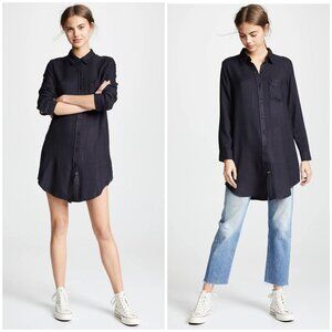 Rails Plaid Charcoal Button Down Shirt Dress size M